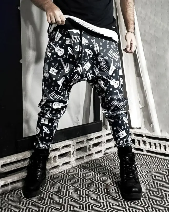 Men's jogger pants black OT SS Music