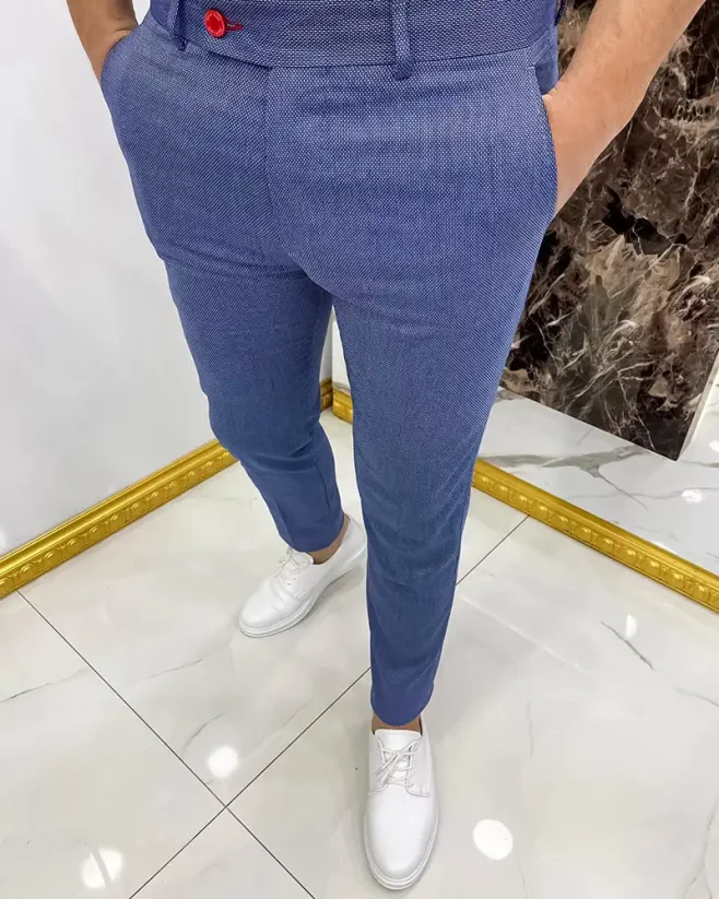 Luxusné pánske nohavice svetlo-modré DJPE10 Exclusive