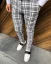 Gray men's checkered pants DJP06