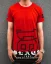 Predĺžené pánske tričko s potlačou červené MECHANIC 2084