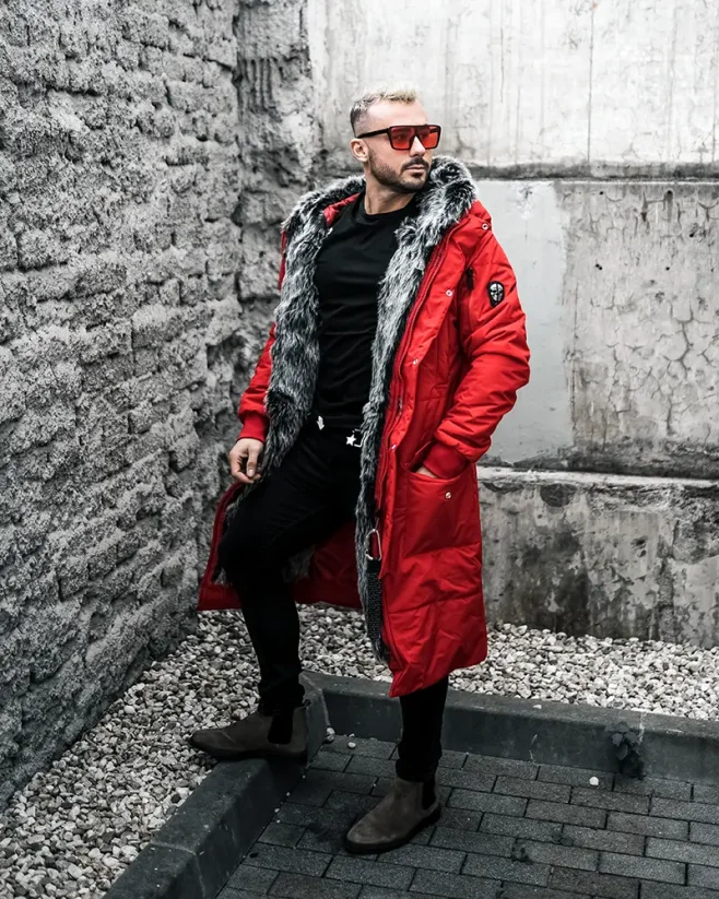 Pánská zimní bunda červená OJ Stranger - Velikost: XL