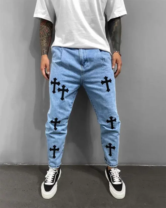 Men's blue jeans Black Island Cross