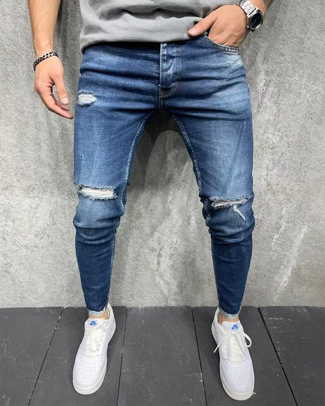 Torn men's blue jeans 2Y Premium Again - Size: 30