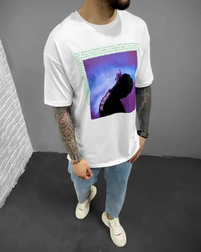 Men's white T-shirt Black Island Dreams - Size: XL
