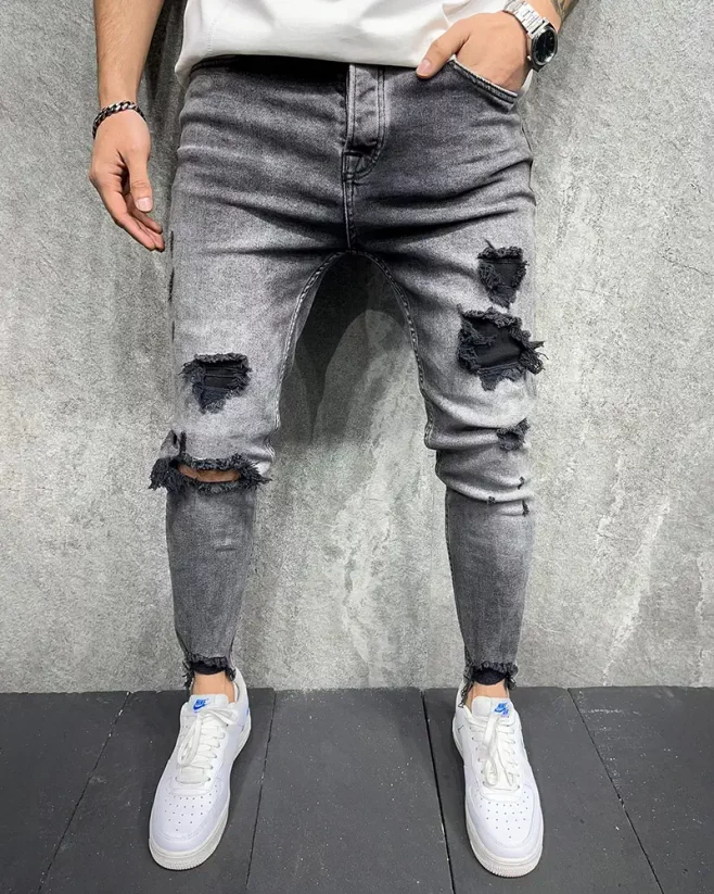 Gray men's torn jeans 2Y Premium Order
