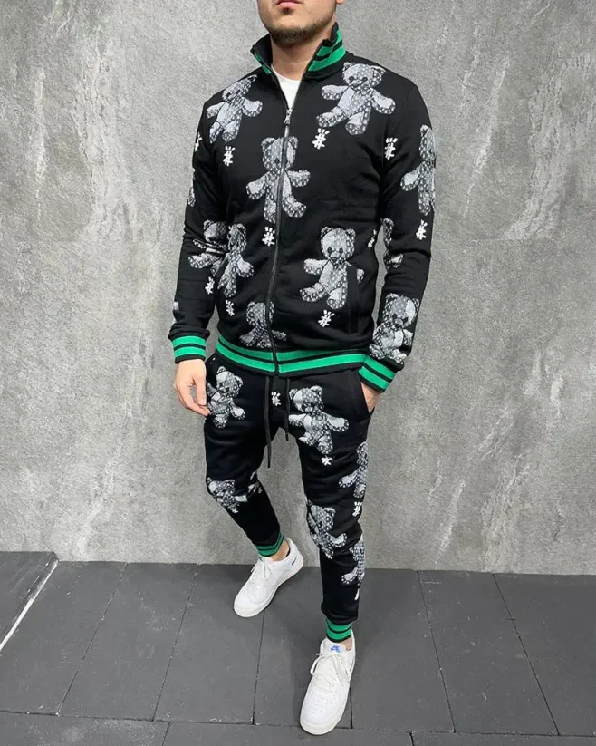 Black men's tracksuit 2Y Premium Teddy