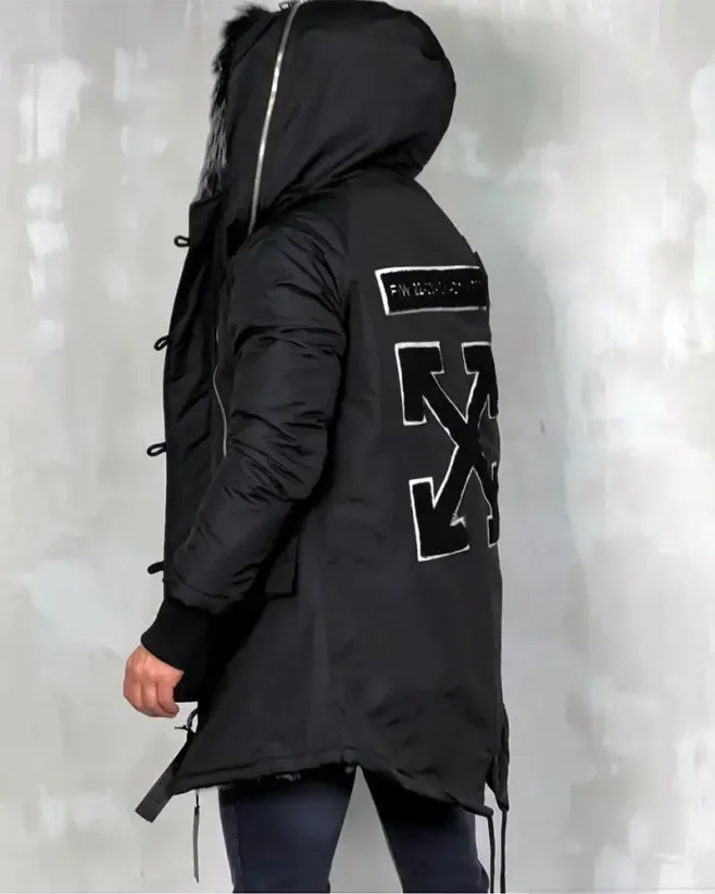 Men's winter jacket black OJ OFFX - Size: S