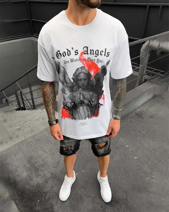 Pánske biele tričko Black Island Angel