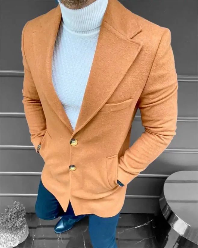 Elegant men's brick coat HQ030