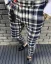 Luxury men's checkered trousers blue-white DJPE12 Exclusive