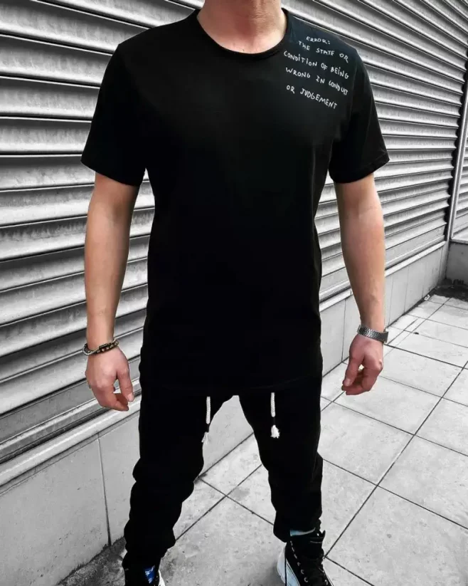 Černé pánské tričko OT SS Wrong - Velikost: M