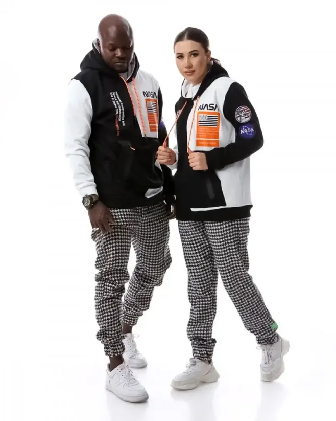 Unisex hooded sweatshirt black-white RX Nasa