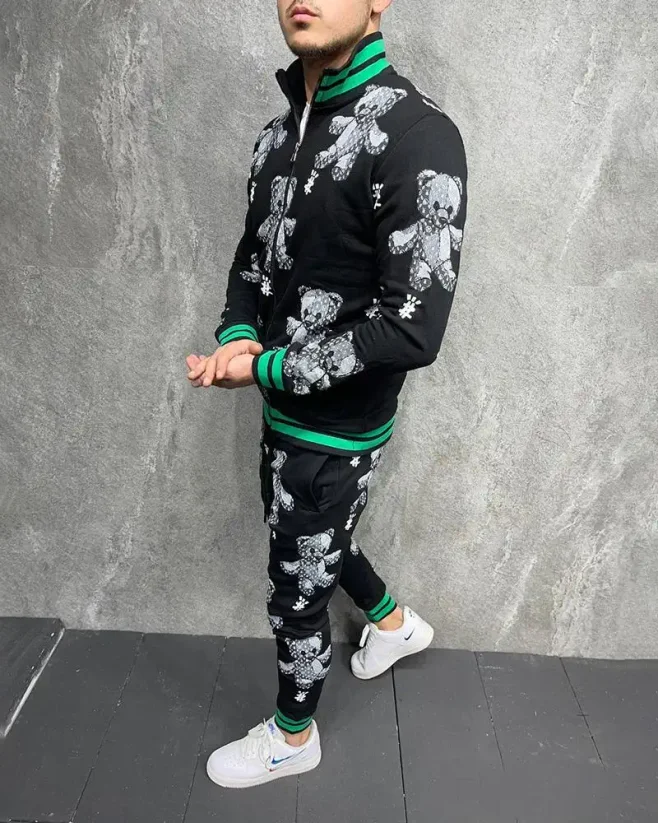 Black men's tracksuit 2Y Premium Teddy