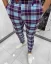 Luxury men's checkered trousers blue DJPE64 Exclusive - Size: 31