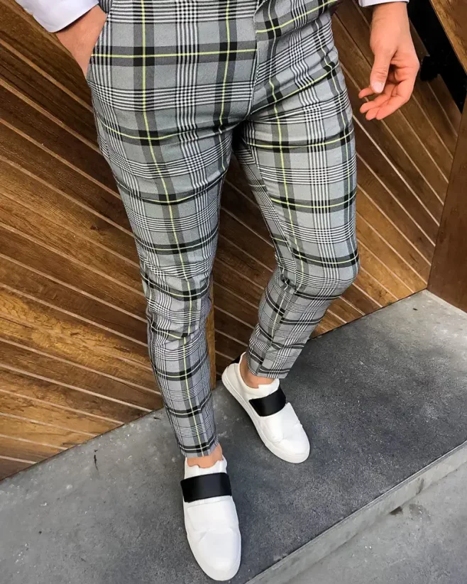 Elegantní pánské kalhoty šedé DJP18