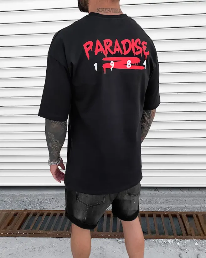 Men's black T-shirt Black Island Paradise
