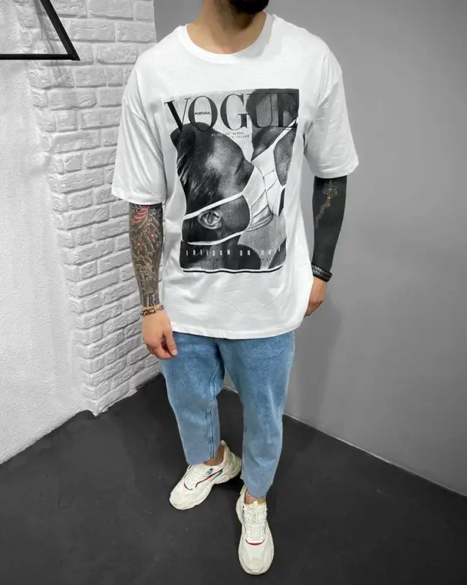 Pánské bílé tričko Black Island Vogue - Velikost: M