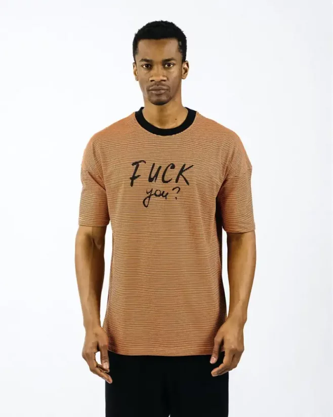 Oranžové pánske tričko OX Anonymous - Veľkosť: M