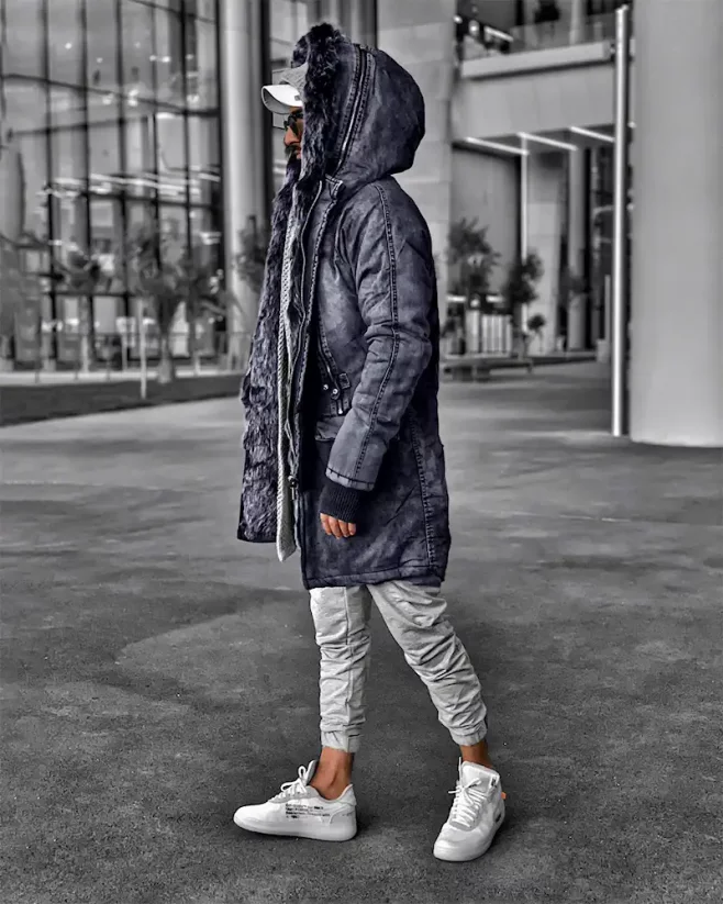 Stylish men's winter jacket parka anthracite OJ Legend