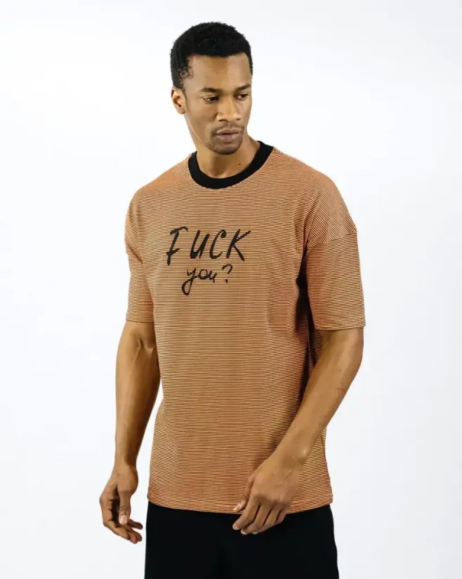 Oranžové pánske tričko OX Anonymous - Veľkosť: XL