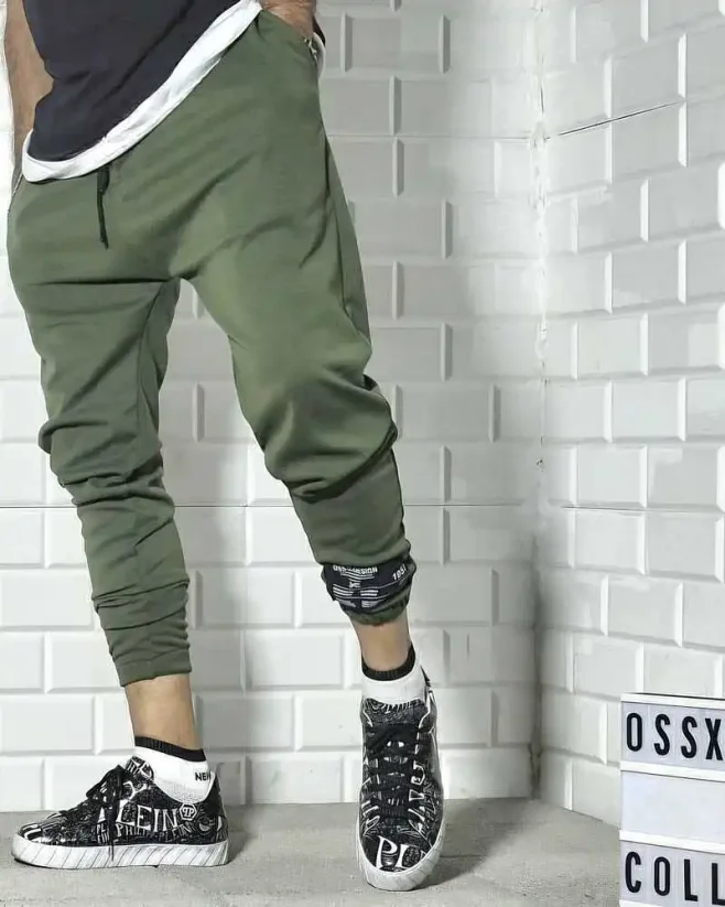 Green men's jogger sweatpants OT SS
