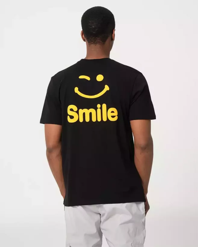 Black men's t-shirt Smile - Size: L