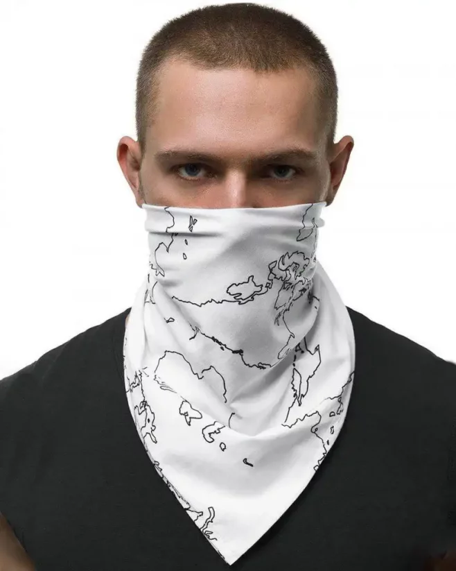 Men's bandana scarf white O BND102 - Size: Univerzálna