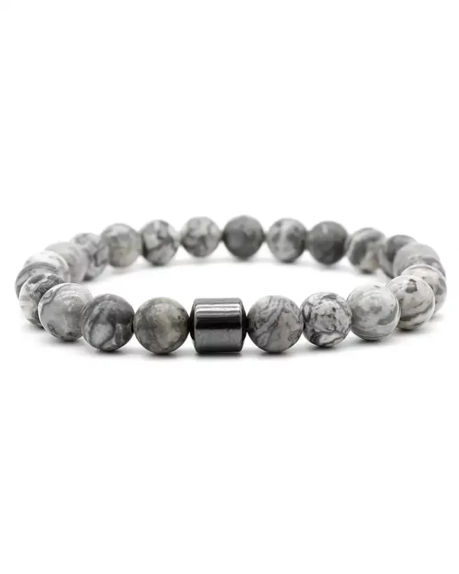 Men's magnetic bracelet with mineral stones
