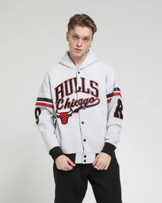 Sportovní pánská přechodná bunda siva Chicago Bulls