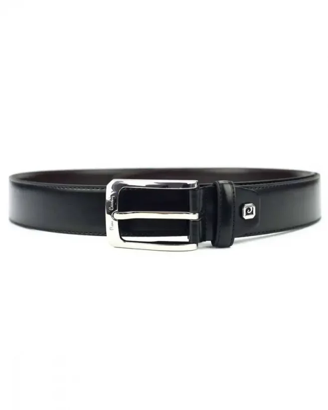Black men's leather belt Pierre Cardin PSN 8034