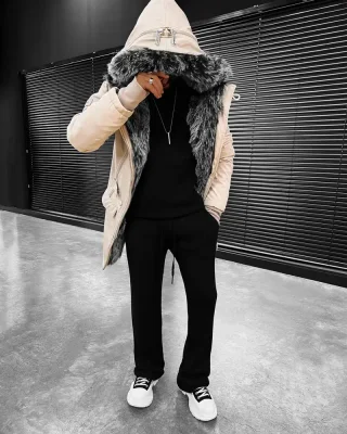 Stylová pánská zimní bunda parka béžová OJ Legend