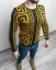 Yellow men's sweater with pattern LAGOS North - Size: L