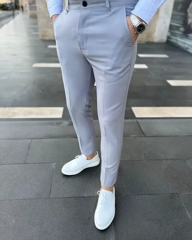 Grey men's elegant trousers DJP70