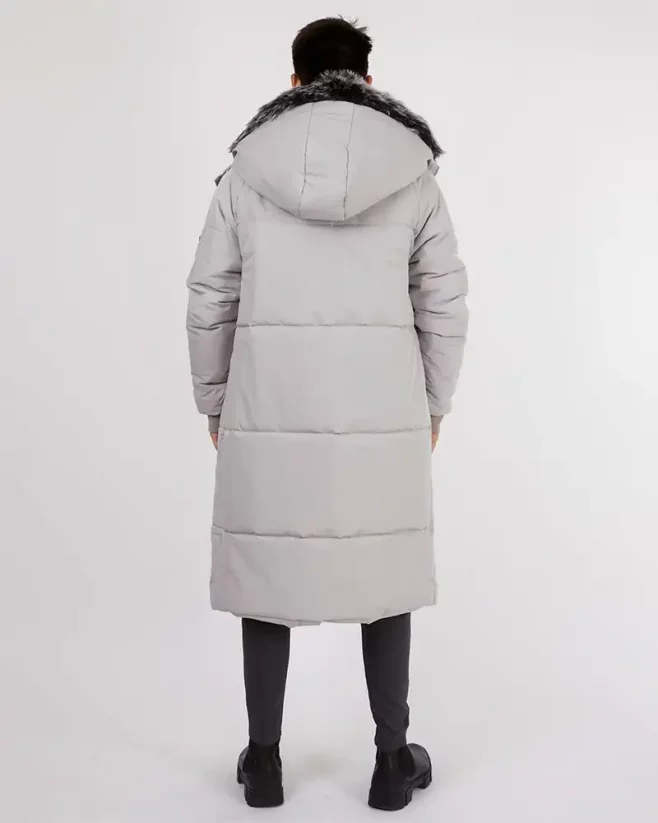 Predĺžená pánska zimná bunda parka sivá OJ Stranger - Veľkosť: XL