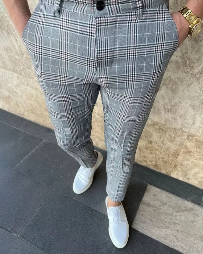Gray men's elegant DJP60 pants