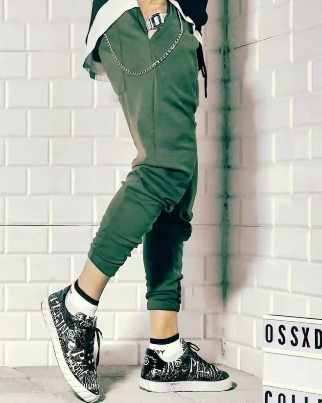 Green men's jogger sweatpants OT SS