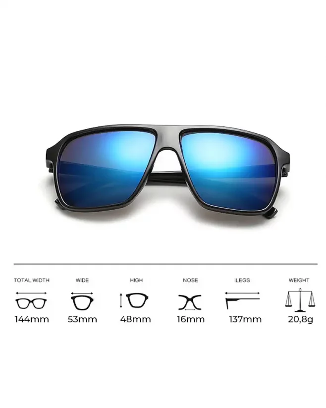 Sunglasses Steampunk Square - Color: Silver