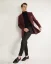 Men's winter coat with a sharp collar burgundy