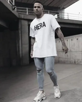 Stylish white men's T-shirt OT SS HERA