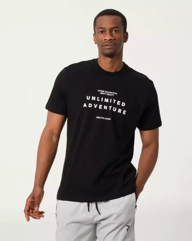 Čierne pánske tričko Adventure - Veľkosť: XL