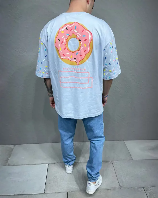 Svetlo-modré pánske tričko 2Y Premium Donut - Veľkosť: L