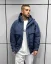 Men's puffer winter bomber jacket Black Island blue - Size: M