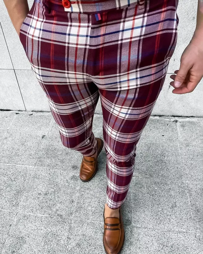 Luxury men's elegant burgundy pants DJPE15 Exclusive
