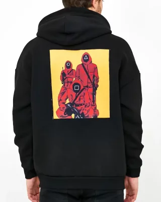 Black men's hooded sweatshirt Squid Game
