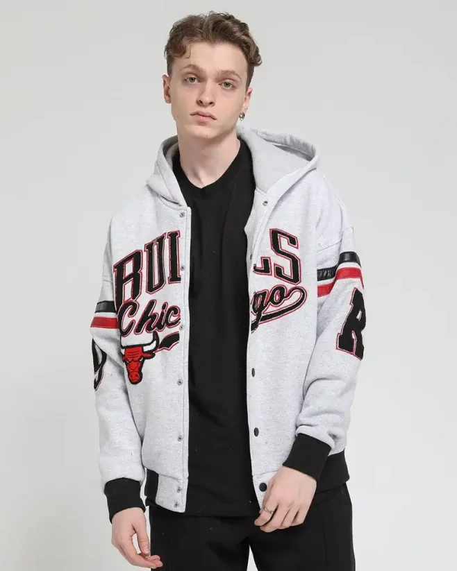 Sports men's transitional jacket gray Chicago Bulls - Size: S