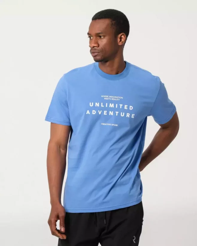 Modré pánske tričko Adventure - Veľkosť: XXL