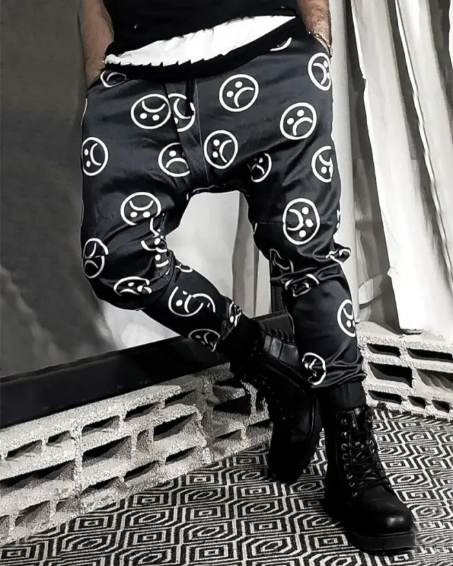 Pánske jogger nohavice čierne OT SS Smile - Veľkosť: S