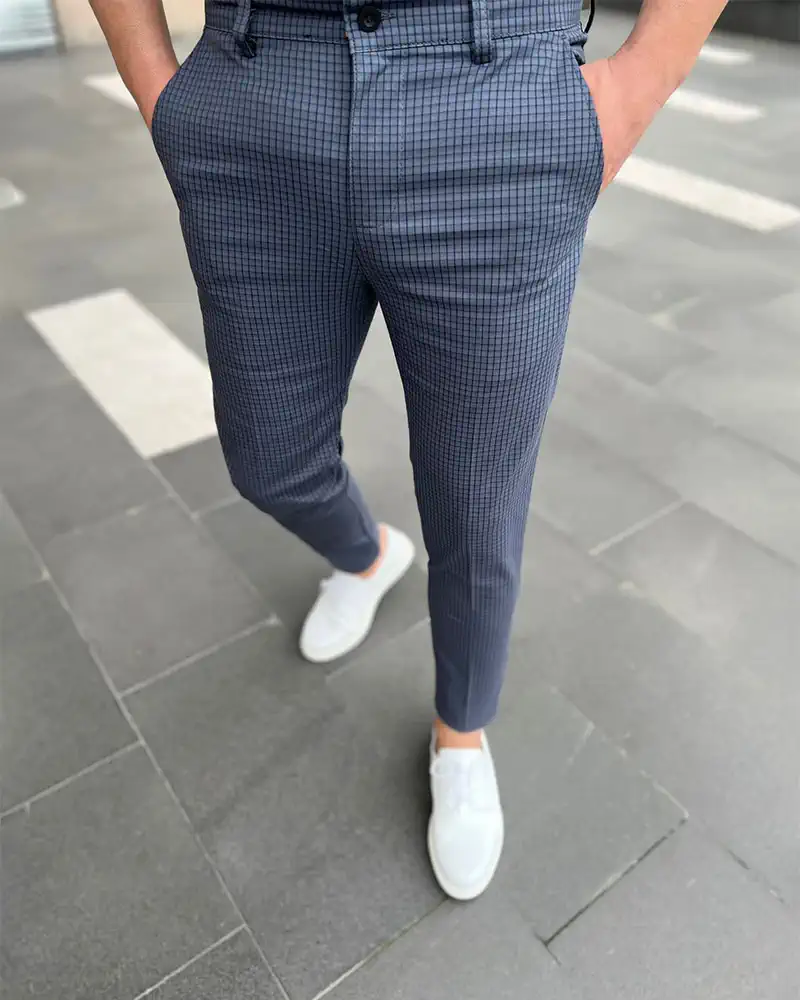 Light blue sale plaid pants