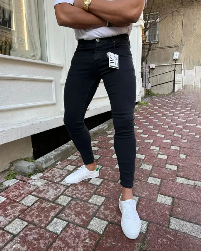 Černé pánské džíny Popular