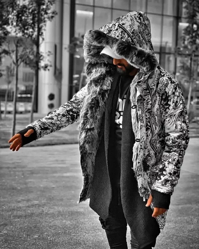 Camouflage men's winter jacket parka OJ Legend - Size: XL